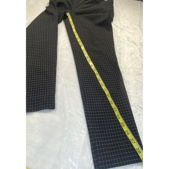 White House Black Market Black and White Tapered Grid Effortless Womens Sz 4 R - Picture 4 of 13